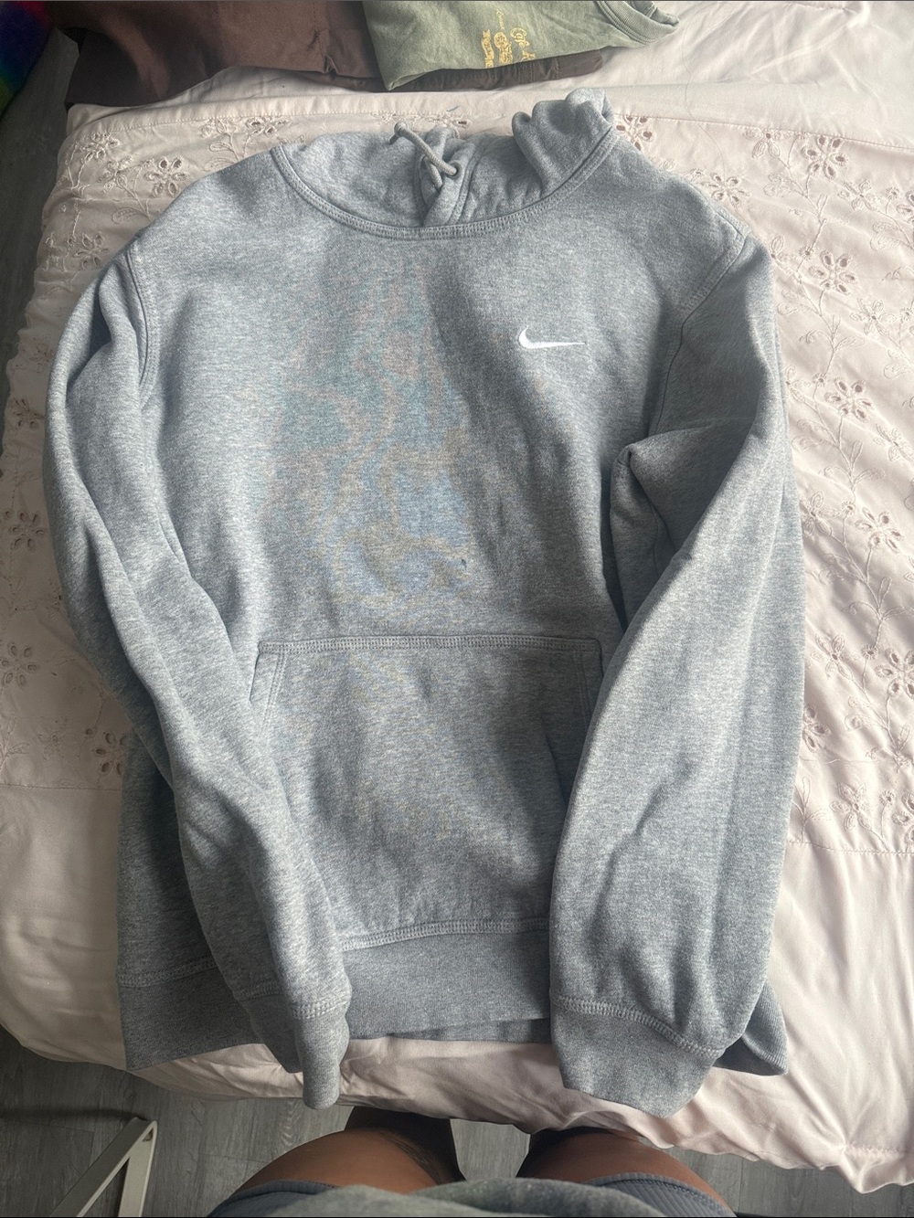 Nike Light Gray Crewneck Sweatshirt with White Swoosh